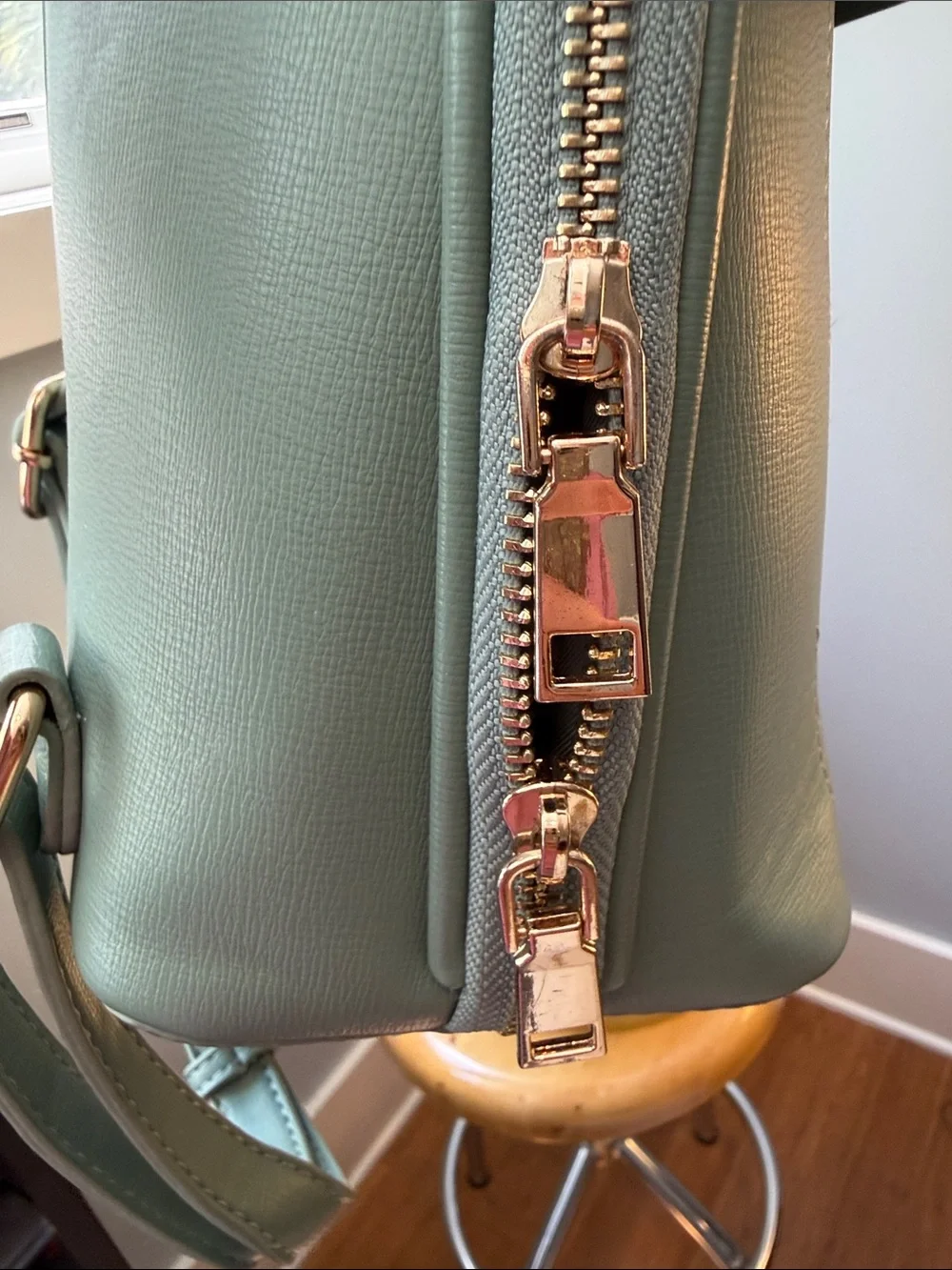 Miztique Sage Green Faux Leather Backpack